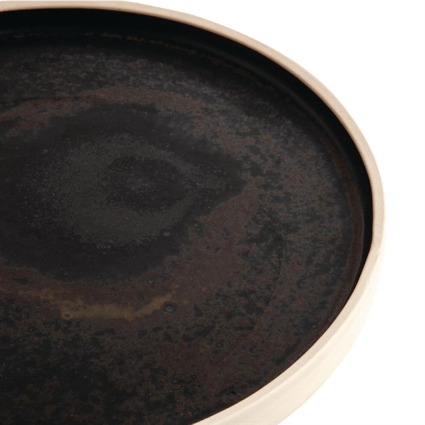 Olympia Canvas Flat Round Plate Delhi Black 250mm (6 Pack)