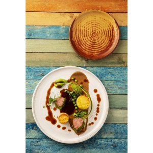 Olympia Canvas Small Rim Round Plate Sienna Rust 180mm (6 Pack)