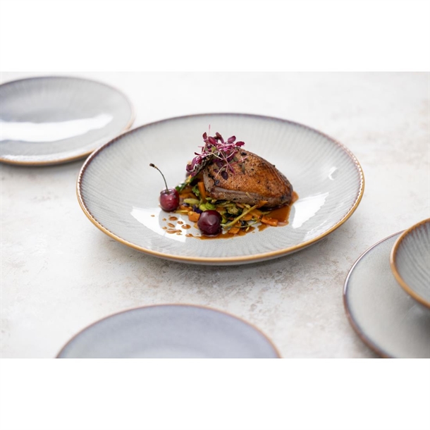 Olympia Drift Grey Embossed Coupe Bowls 155mm (6 Pack)