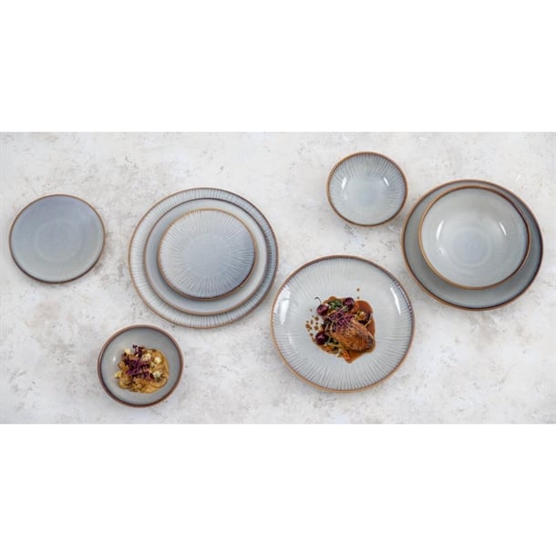 Olympia Drift Grey Plain Coupe Bowls 205mm (4 Pack)