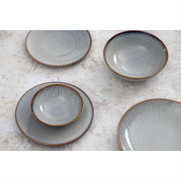 Olympia Drift Grey Embossed Coupe Bowls 155mm (6 Pack)