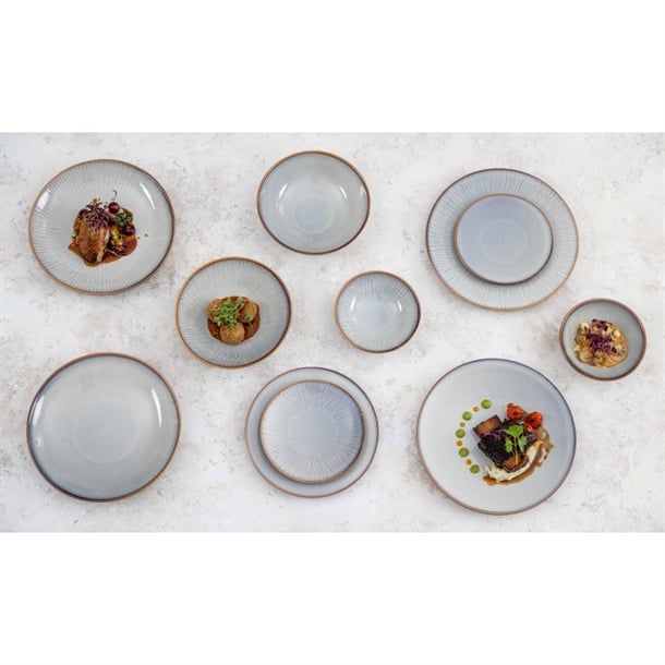 Olympia Drift Grey Embossed Coupe Plates 180mm (6 Pack)