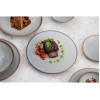 Olympia Drift Grey Embossed Coupe Plates 180mm (6 Pack)