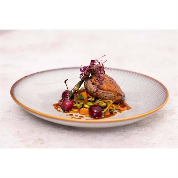 Olympia Drift Grey Embossed Coupe Plates 180mm (6 Pack)