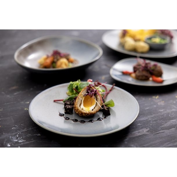 Olympia Ember Blue Triangle Plates 250mm (6 Pack)