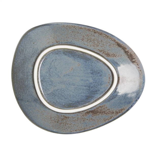 Olympia Ember Blue Triangle Plates 308mm (4 Pack)