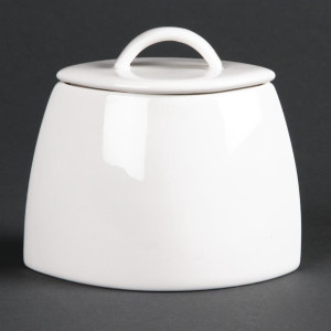 Olympia Lumina Oval Sugar Bowls with Lids 75mm (6 Pack)