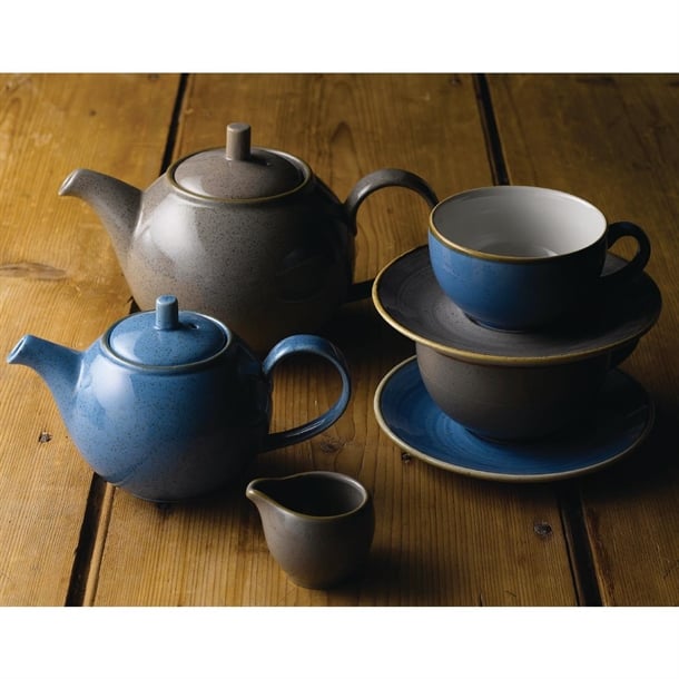 Churchill Stonecast Round Cappuccino Saucers Peppercorn Grey 185mm