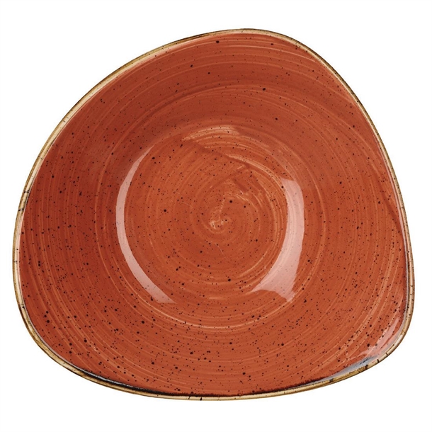 Churchill Stonecast Triangle Bowls Spiced Orange 235mm (Pack of 12)