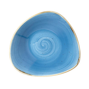 Churchill Stonecast Triangle Bowls Cornflower Blue 235mm (Pack of 12)