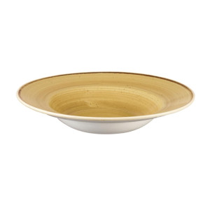 Churchill Stonecast Round Wide Rim Bowl Mustard Seed Yellow 240mm