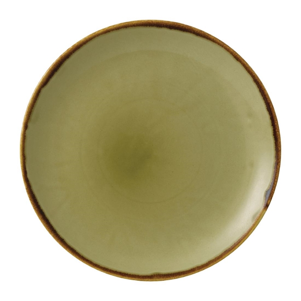 Dudson Harvest Round Coupe Plates Green 260mm (12 Pack)