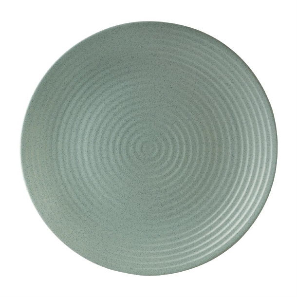 Zuma Mint Ribbed Coupe Plates 310mm (6 Pack)