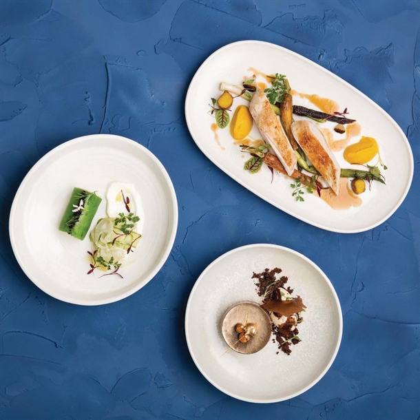 Moda Porcelain Snow Oval Coupe Plate - 305x215mm (6 Pack)