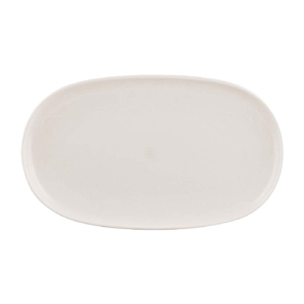 Moda Porcelain Snow Oval Coupe Plate - 305x180mm (Box 6)