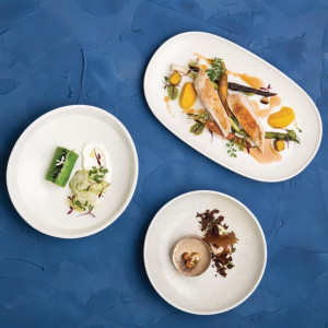 Moda Porcelain Snow Oval Coupe Plate - 305x180mm (Box 6)