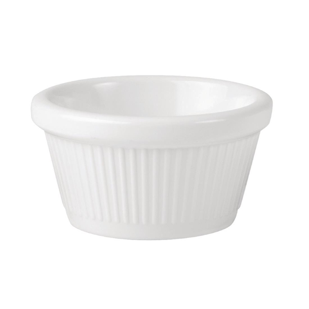 Ryner Melamine Ramekin Fluted White - 60ml
