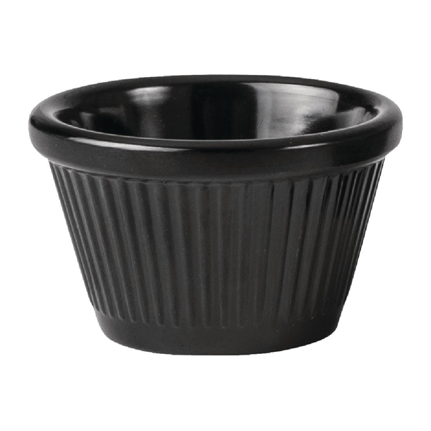 Coucou Melamine Ramekin Fluted  Black - 45ml