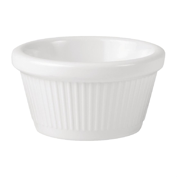Coucou Melamine Ramekin Fluted White 60ml (24 Pack)
