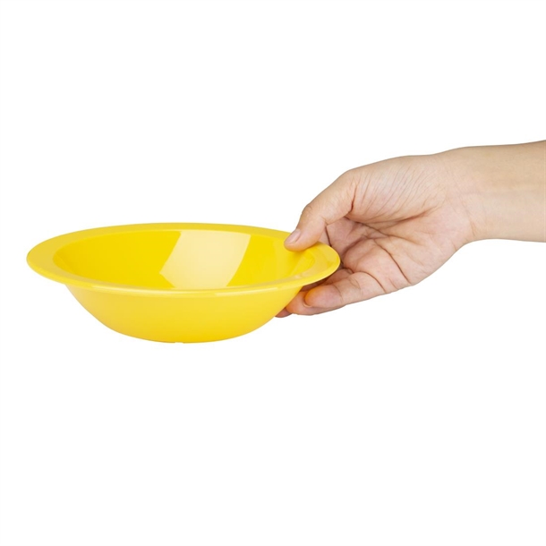 Olympia Kristallon Polypropylene Bowls Yellow 174mm (12 Pack)