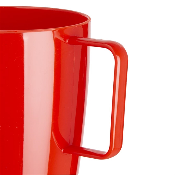 Olympia Kristallon Polycarbonate Handled Cups Red 284ml (12 Pack)