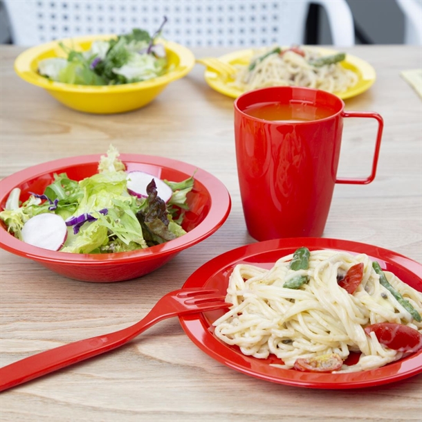 Olympia Kristallon Polycarbonate Handled Cups Red 284ml (12 Pack)