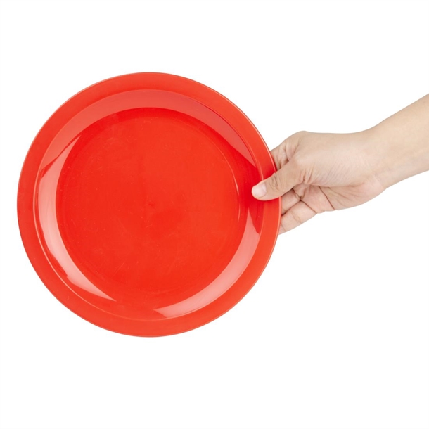 Olympia Kristallon Polypropylene Plates Red 230mm (12 Pack)