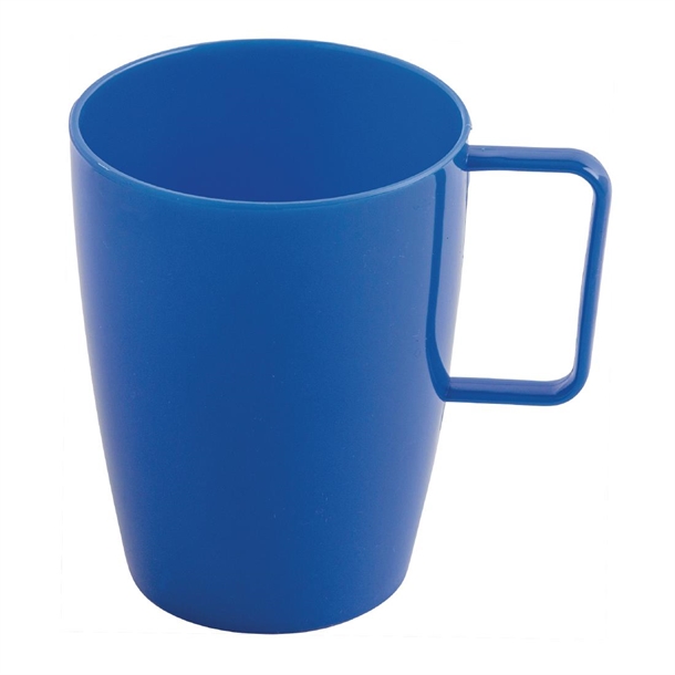 Olympia Kristallon Polycarbonate Handled Cups Blue 284ml (12 Pack)