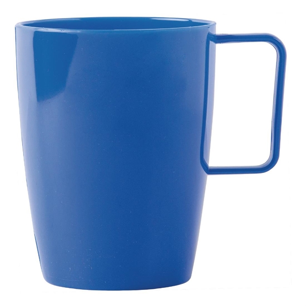 Olympia Kristallon Polycarbonate Handled Cups Blue 284ml (12 Pack)