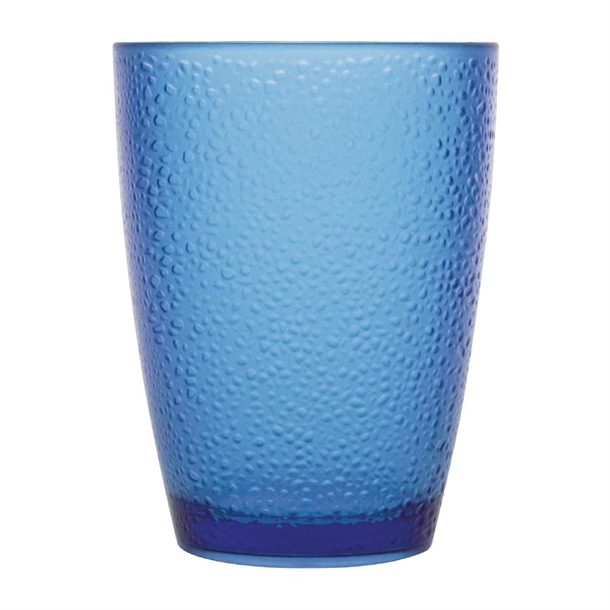 Olympia Kristallon Polycarbonate Tumbler Pebbled Blue 275ml (6 Pack)