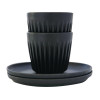 HuskeeCup Cup with Saucer 3oz Charcoal (2 pack)