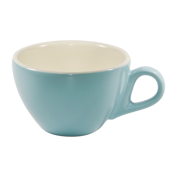 Brew Latte Cups Maya Blue/White 280ml (6 Pack)