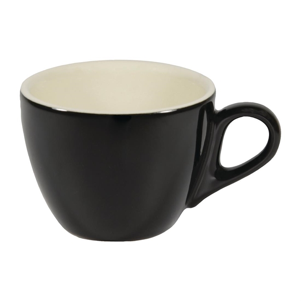 Brew Flat White Cups Onyx/White 220ml (6 Pack)