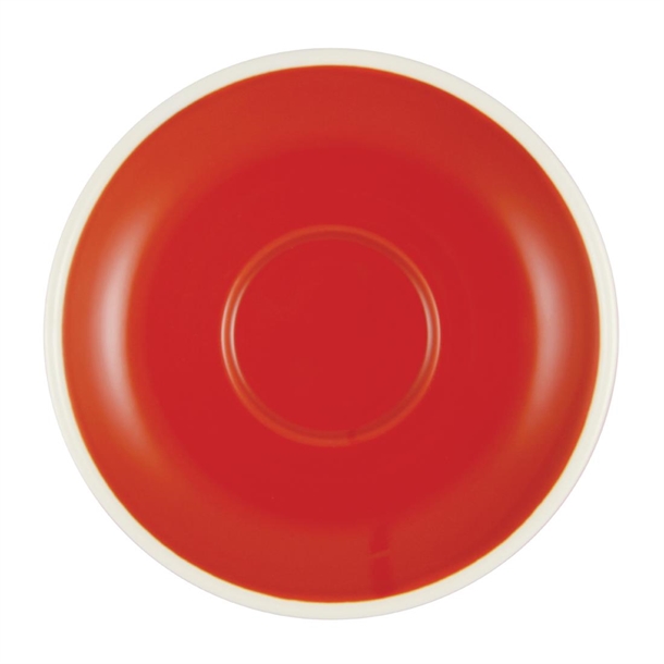 Brew Latte Cup/Mug Saucers Chilli Red/White 140mm (6 Pack)