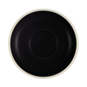 Brew Latte Cup/Mug Saucers Onyx/White 140mm (6 Pack)