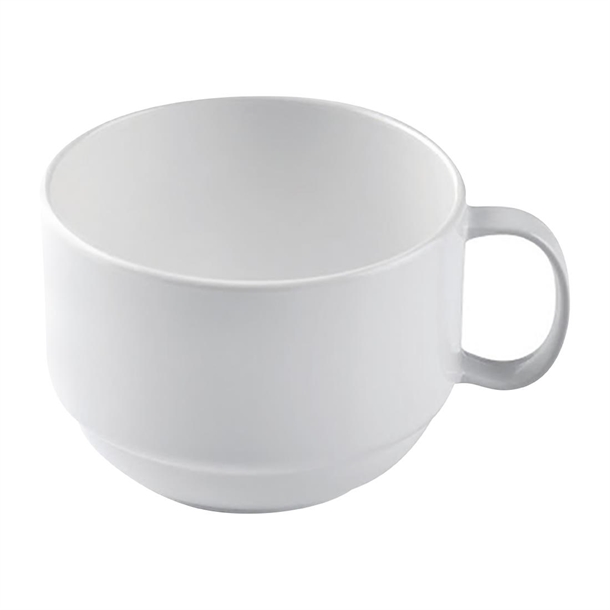 Poliware Reuseable Breakfast Mug 250ml, White 50 (50 Pack)