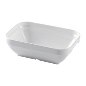 Poliware Reuseable 130mm Rectangular Bowl White (18 Pack)