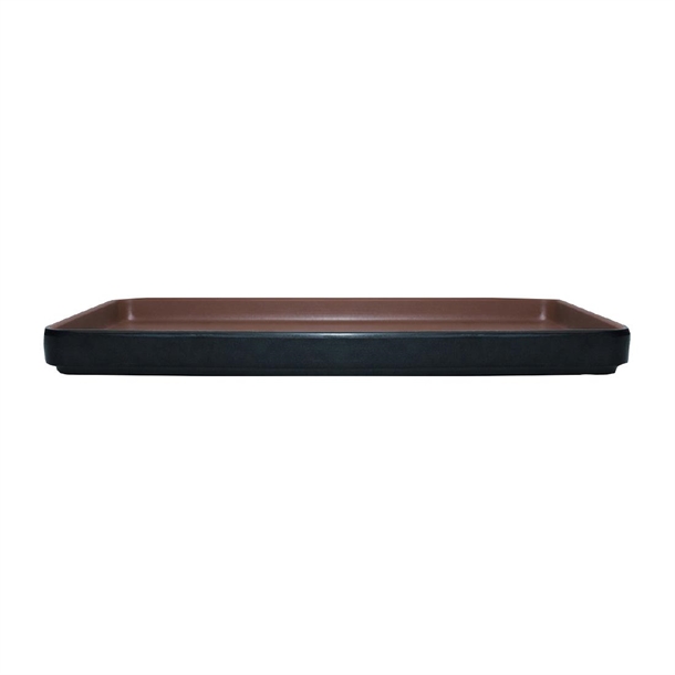 Coucou Dual Colour Rect. Plate 250x120mm - Brown & Black (12 Pack)