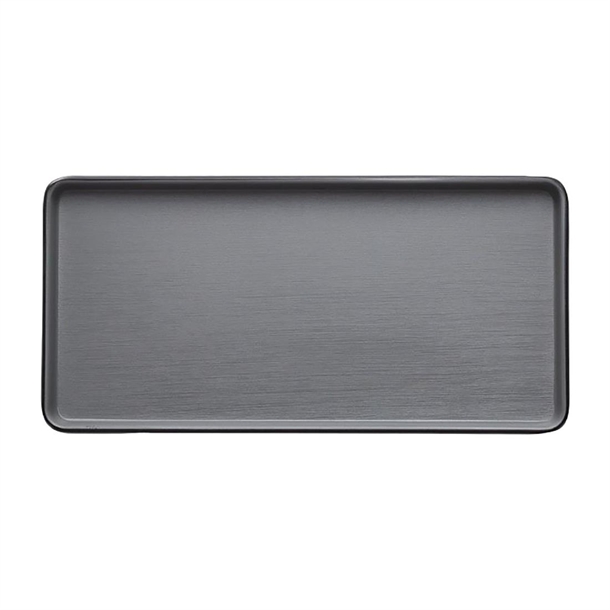 Coucou Dual Colour Rect. Plate 250x120mm - Grey & Black (12 Pack)