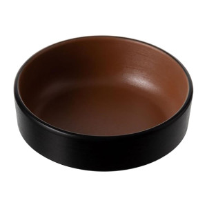 Coucou Dual Colour Round Sauce Dish 76mm - Brown & Black (40 Pack)