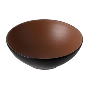 Coucou Dual Colour Round Bowl 187mm - Brown & Black (12 Pack)