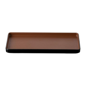 Coucou Dual Colour Rect. Plate 290x130mm - Brown & Black (12 Pack)