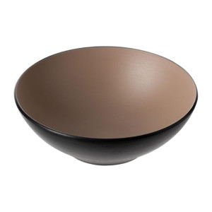 Coucou Dual Colour Round Bowl 210mm - Beige & Black (9 Pack)