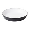 Coucou Dual Colour Flat Round Bowl 290mm - White & Black (12 Pack)