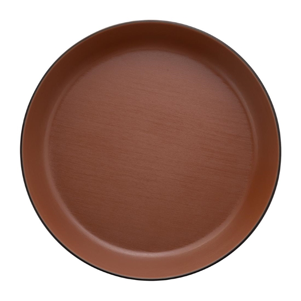 Coucou Dual Colour Flat Round Bowl 290mm - Brown & Black (12 Pack)
