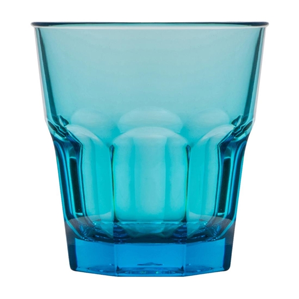 Polysafe Rock Tumbler Glass - Aqua - 240ml (Pack 24)