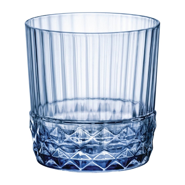 Bormioli Rocco America 1920s Double Old Fashioned Glasses 370ml Sapphire Blue (36 Pack)