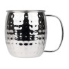 Olympia Barware Hammered Stainless Steel Mugs 440ml