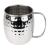 Olympia Barware Hammered Stainless Steel Mugs 440ml