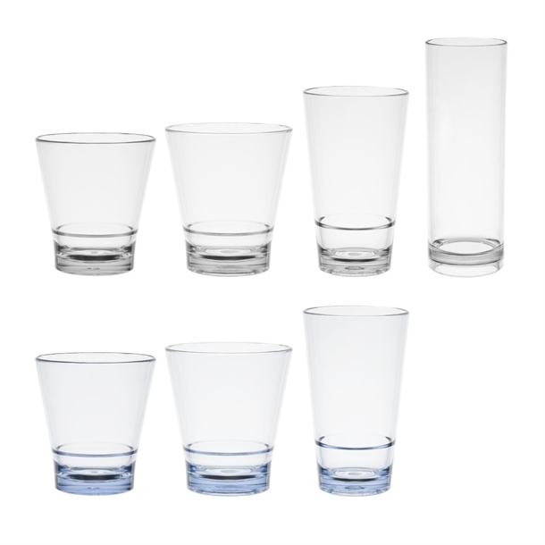 Olympia Kristallon Polycarbonate Stacking Tumblers Clear 350ml (6 Pack)